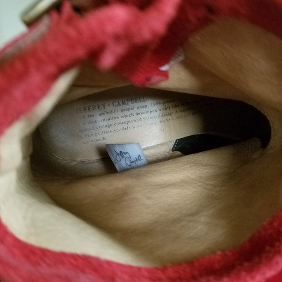 RARE! Red suede Jeffrey Campbell moto boots - Picture 3 of 8